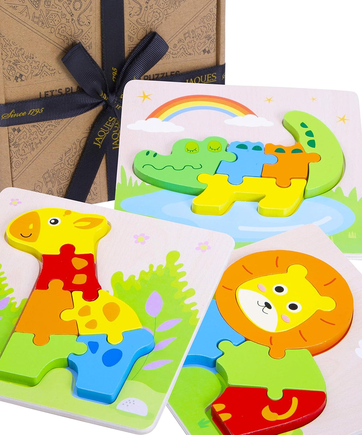 Wooden Toys Animal Puzzle | Jigsaw Puzzles for boys and girls | Educational Animal Jigsaw | Handmade Toys & Games | Jaques of London.