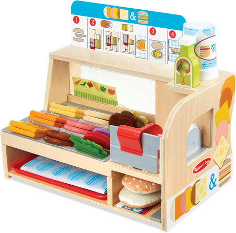 Melissa & Doug Sandwich Toy Shop - Wooden Play Food Sets for Children Kitchen Toys for Girls or Boys 3+ - Wooden Food Toys & Play Kitchen Accessories - Wooden Toy Food Set for Kids Kitchen Accessories.