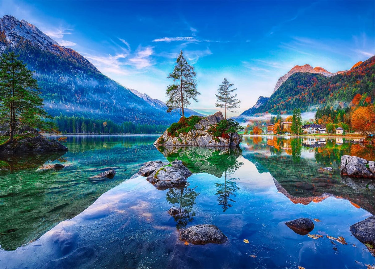 Hintersee Lake Jigsaw Puzzles for Adults 1000 Pieces Germany Landscape Jigsaw Puzzles for Adults Gifts.