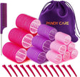 Hair Rollers Set 32 PCS, PandyCare Velcro Hair Rollers For Long & Short Hair - No Heat, Hair-friendly, Natural Effect, Includes 18 Rollers (1.73+1.41+0.98 inch), 12 Clips,1 Rat Tail Comb 1 Storage Bag.