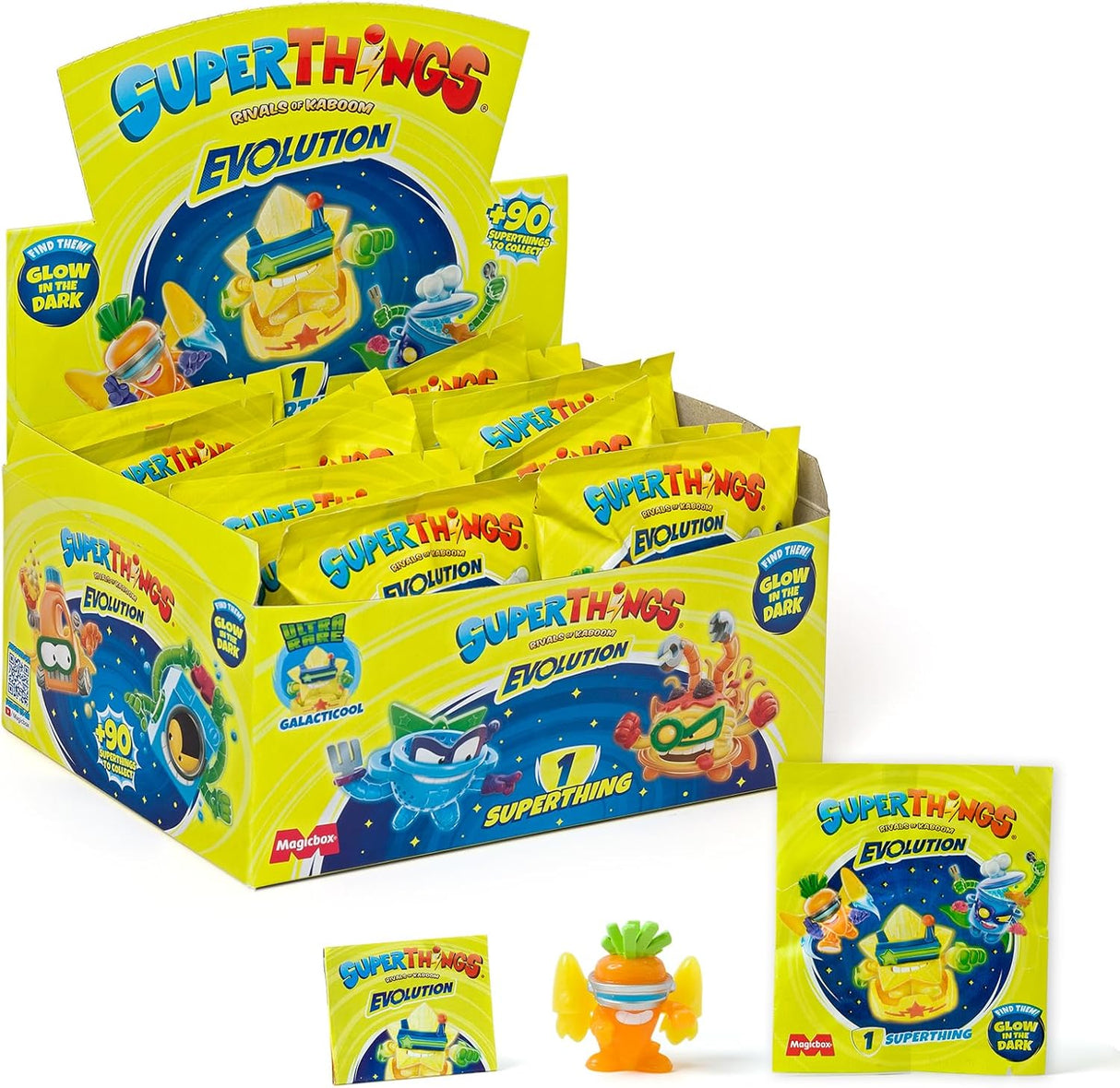 SUPERTHINGS Evolution series – Box of 25 surprise blind bags from the Evolution series of collectible figures. Each blind bag contains 1 surprise SuperThing and 1 checklist.