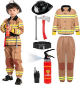 Spooktacular Creations Kids Firefighter Costume, Fireman Costume with Complete Firefighter Accessories for Kids Halloween Dress-up Parties, Fireman Role Play.