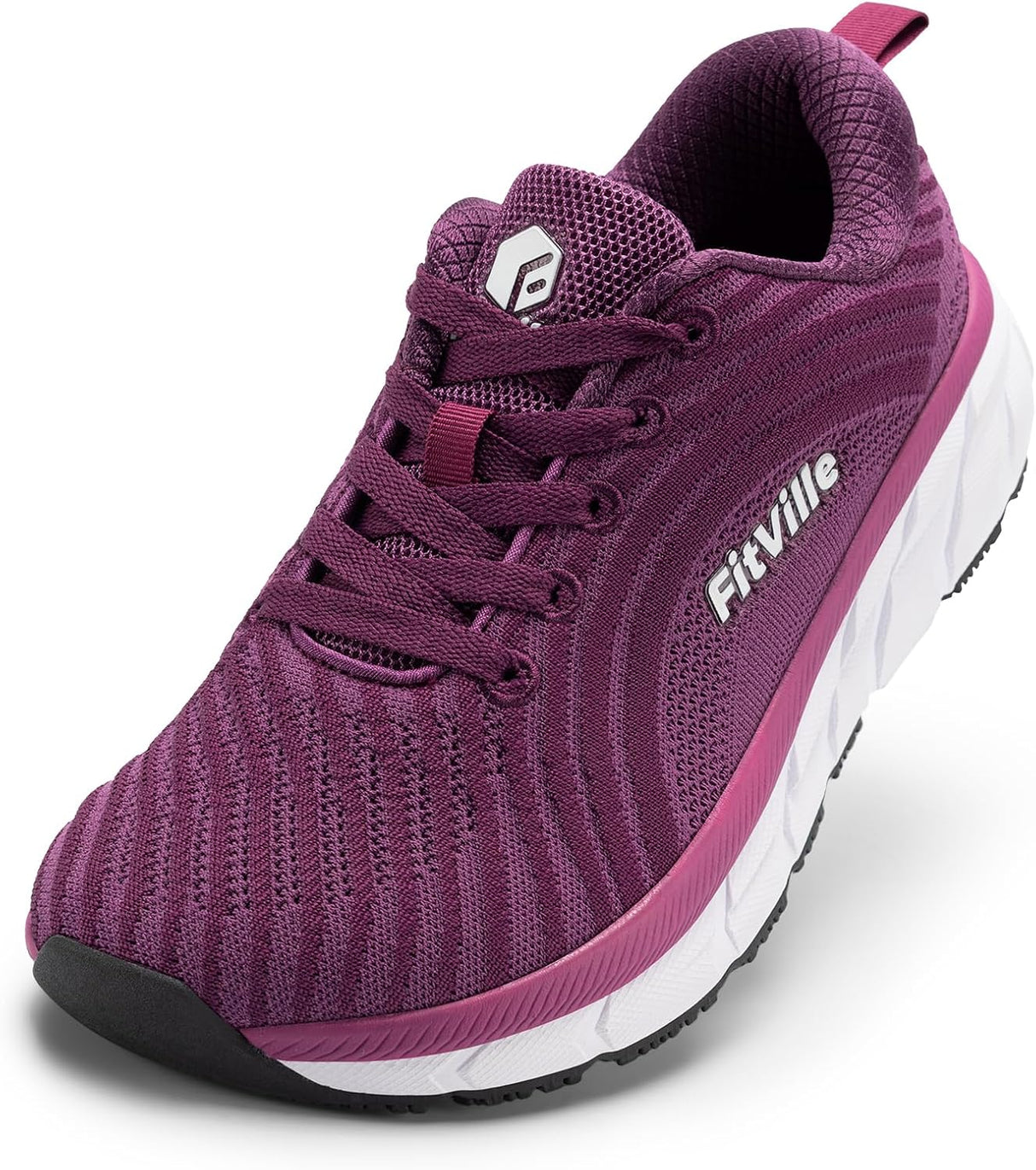 FitVille Wide Fit Trainers for Women, Lightweight Breathable Road Running Shoes, Washable Arch Support Sneakers for Gym Fitness Jogging Walking.