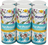 airpure PET Proud Carpet Freshener, Odour Eliminator, Flowers Fragrance, White (Pack of 6).