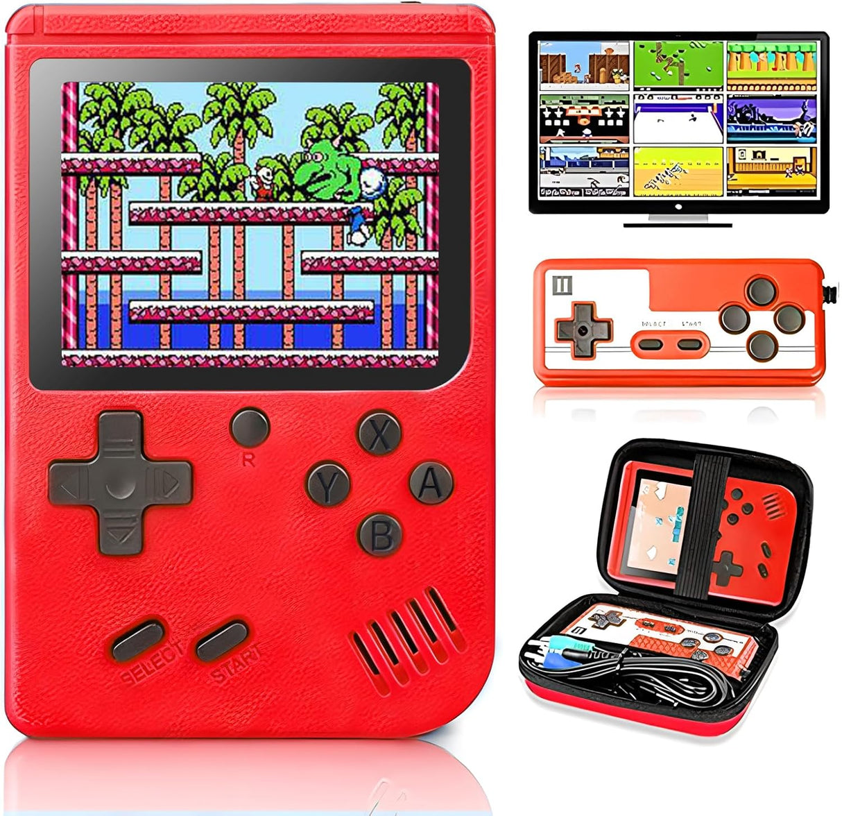 Handheld Game Console, Portable Retro Video Game Console Upgrade 400 Classic FC Games, Large Battery Capacity of 1020mAh, USB Charging, Electronic Game Player Birthday Xmas Present Storage Bag.