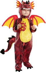 Spooktacular Creations Child Dragon Costume for Halloween Trick or Treating Dinosaur Dress-up Pretend Play (Red).