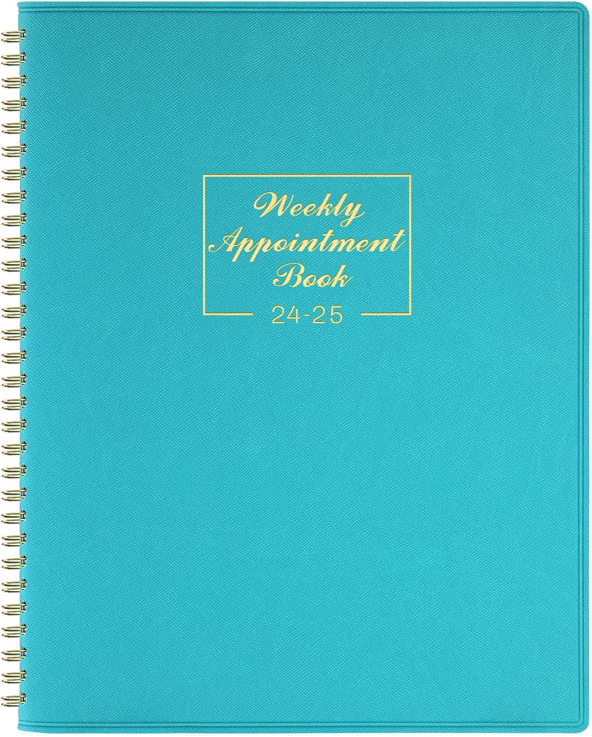 Appointment Diary 2024-2025 - Academic Diary 2024-2025 from Jul. 2024 to Jun. 2025, A4 Week to View Appointment Book 2024-2025 in 15 Minutes with Times, Soft Leather Cover, 21.8 x 29 cm - Lake Green.