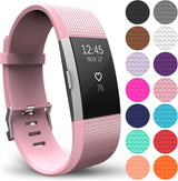 Yousave Accessories Compatible With FitBit Charge 2 Strap, Adjustable Band Straps, Replacement Silicone Sport Wristband For Men/Women in Small or Large.