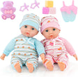 Bibi Doll - 14" Twins Baby Girl & Boy Twin Dolls Babies Gift Set - Dummy, Toy, Doll Accessories.