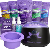 Tress Wellness Waxing Kit - Easy to use - Hard Wax Beads Hair Removal Wax Beans for Wax Pot - Wax Warmer/Heater - Wax Machine - Professional Full kit with Waxing Beads - Black with Bowl.