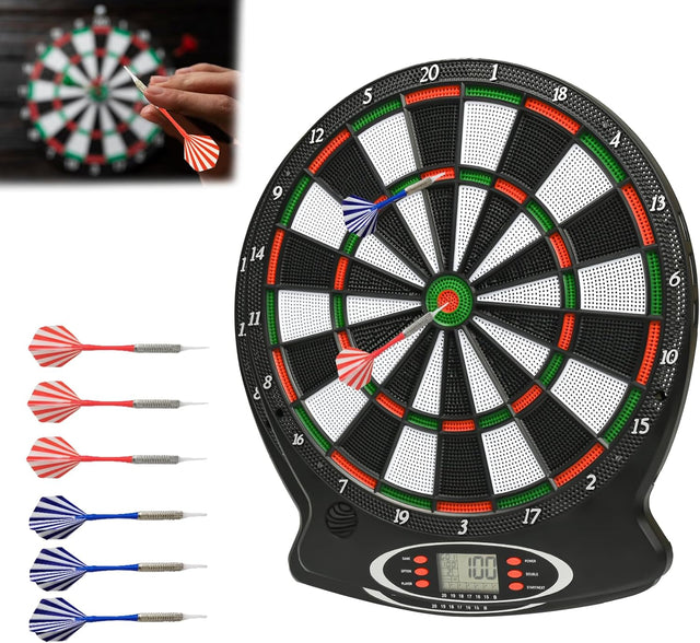 Surplex Electronic Dartboards for Adults Children with LED Digital Score Display & Soft Tip Darts, Automatic Scoring Electronic Dartboard Set with 28 Games 159 modes, Suitable For Parties & Game Night.