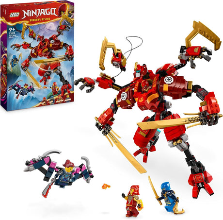 LEGO NINJAGO Kai’s Ninja Climber Mech Toy Set, Buildable Action Figure for 9 Plus Year Old Boys, Girls & Kids with 4 Character Minifigures Incl Kai for Independent Play, Birthday Gift Idea 71812.