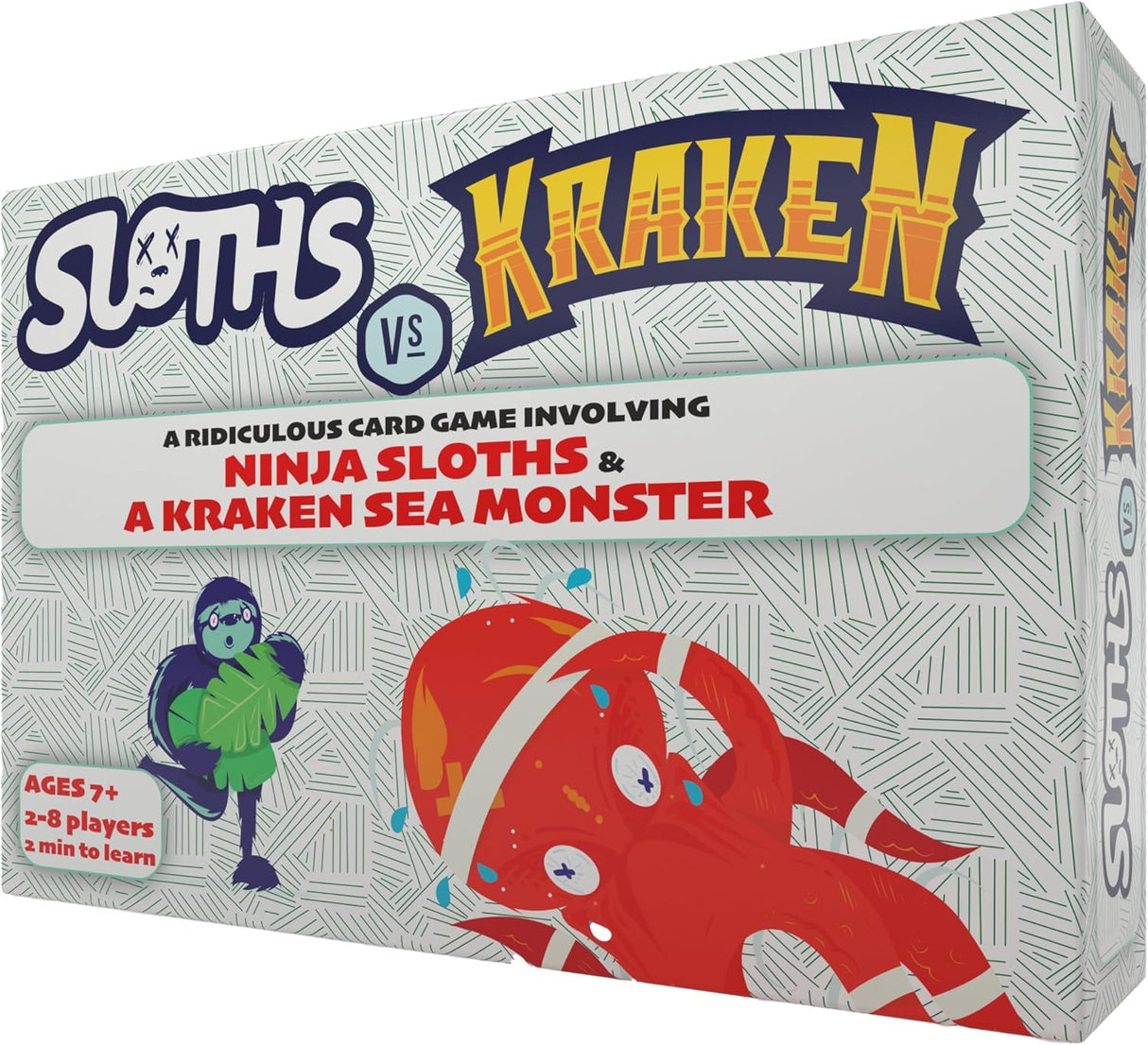 Sloths vs Kraken | Spell K-R-A-K-E-N and Save Sloth Island | Fast, Fun, & Addictive Card Game for Ages 7+ | 2+ Players | 2024 Edition | Adults, Teens & Kids.