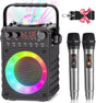 [2024 Upgrade] Karaoke Machine 2 Microphones for Adults Kids: Portable Karaoke Machine with 2 Wireless Microphones - Bluetooth Speaker Amp with LED Disco Ball for Party, Home, Outdoor, singing, Gift.