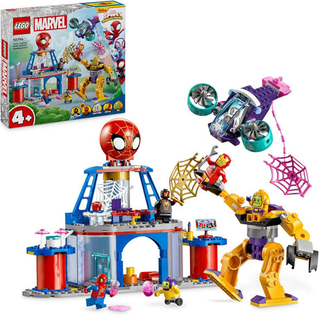 LEGO Marvel Spidey and his Amazing Friends Team Spidey Web Spinner Headquarters Super Hero Building Toy, Vehicle Set, Gift for 4 Plus Year Old Kids, Boys, Girls and Fans of the Disney+ Show 10794.