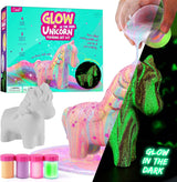 LAOESE Unicorn Painting Art Kit - Glow in The Dark Pouring Art Kit - Arts and Crafts for Kids Girls Ages 6-8, 8-12, Unicorn Craft Kits Art Toys, Art Supplies Christmas Birthday Gift for Kids.