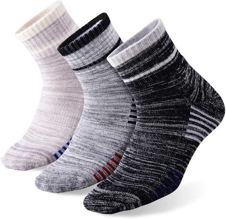 FEIDEER Men's Hiking Walking Socks, Multi-pack Wicking Cushioned Outdoor Recreation Crew Socks.