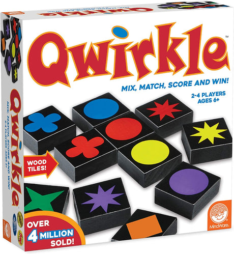 Mindware | Qwirkle UK Edition (NEW) | Board Game | Ages 5+ | 2-4 Players | 45 Minutes Playing Time.