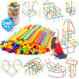 1000 Pieces Construction Straws and Connectors Toys, Fort Building Toys for Kids, STEM Creative Building Games for Boys and Girls Ages 4 5 6 7 8 Years Old.