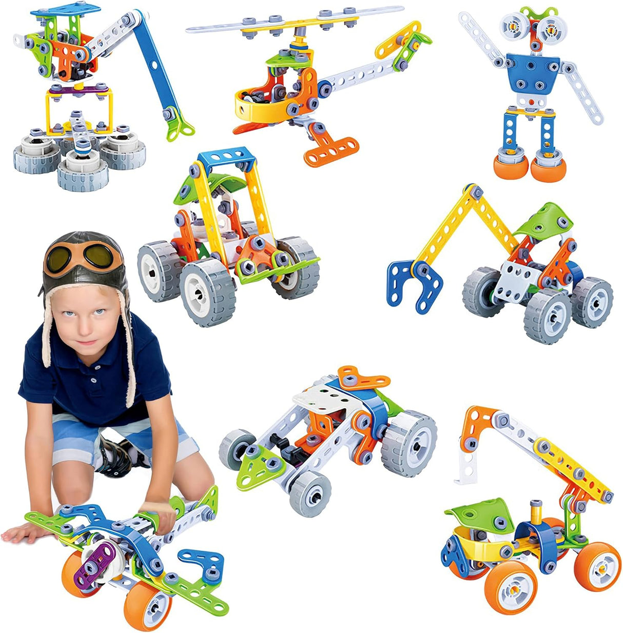 AIVIAI STEM Building Toys Set for Kids Education Construction Building Blocks Toy Learning Engineering Kit Toy for Boys and Girls Ages 5-12 Years Old, Christmas/Birthday Gift Idea (167 PCS).