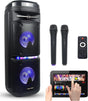 Vocal-Star Portable Karaoke Machine Speaker 200w With Bluetooth MP3 2 Wireless Microphones, Bass & Treble Controls (P180).