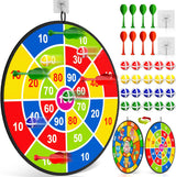 Doloowee 29 Inches Kids Dart Board Set, Boys Toys Double Sided Dartboards with 20 Velcro Sticky Balls, 8 Darts, Indoor Outdoor Party Games Toys Gifts for 4 5 6 7 8 Year Old Boy Girl and Adult.