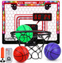 Auney Mini Basketball Hoop for Kids,Indoor Basketball Hoop for Bedroom,with 3 Balls/Led Automatic Scoring and Minute Timer/Remote Controls,Basketball Toys for 6-18 Year Old Boys Gifts.