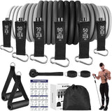 Zacro Resistance Bands Set of 6 - Exercise Bands 270lbs with Handles for Men Women - Fitness Bands with Door Anchor, Ankle Straps, Storage Bag for Heavy Resistance Training, Shape Body, Workout.