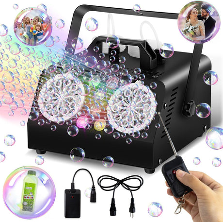 Bubble Machine, Automatic Bubble Blower 200000+Bubbles Per Minute, Bubble Machine for Kids Toddler, Portable Bubble Maker with 2 Speeds,Great Outdoor Toy for Birthday Parties,Weddings and Stage.