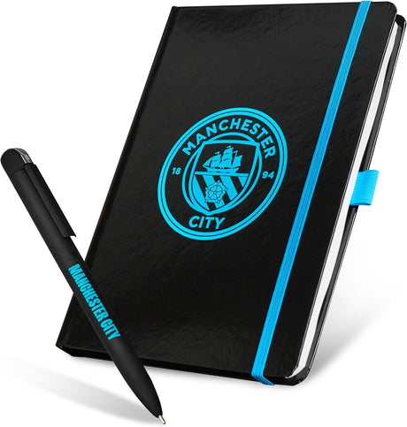 Manchester City F.C. Supporters' Gear Stationery Set A4 Notebook & Pen - Gifts.