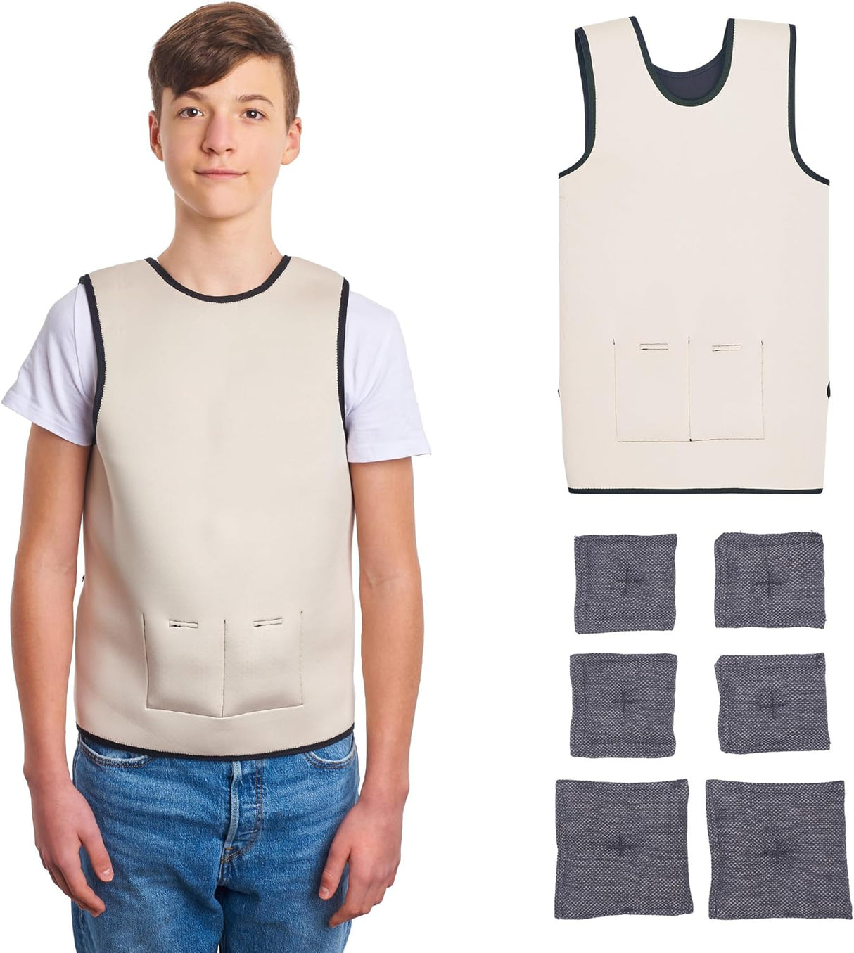 Weighted Vest for Kids | Provide Deep Pressure Comfort | ADHD Tools for Kids | Autism Sensory Clothing | Adjustable Weighted Vest | Weighted Compression Vest for Kids | Ensure a Secure Feeling.