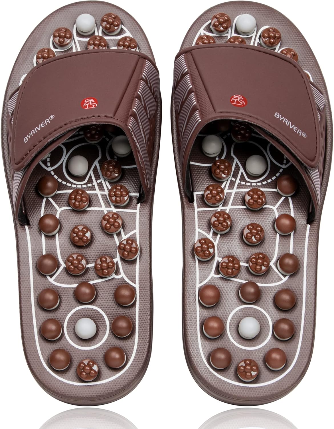 BYRIVER Acupressure Slippers Sandals Women Men, Reflexology Foot Massager for Pain and Circulation, Plantar Fasciitis Massager Gifts for Mum dad (03S).