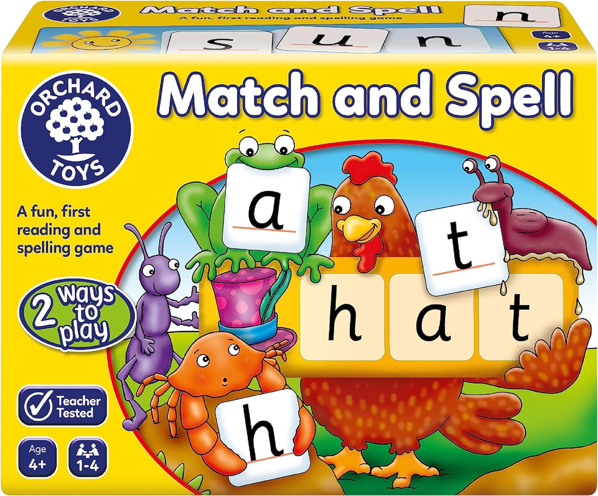 Orchard Toys Match and Spell Game - Kids Learning & Educational Toys with Sight Words & Flash Cards - Alphabet & Spelling Games for 4 Year Olds and Up - Word Building & Phonics Games for Boys & Girls.