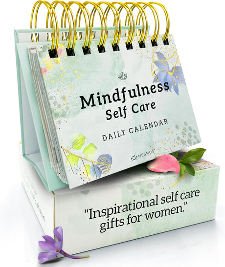 MESMOS 366 Daily Self Care Quotes Mindfulness Perpetual Calendar, Cute Office Desk Decor Women, Desk Accessories for Women Office, Motivational & Inspirational Gifts for Women, Office Desk Decorations.