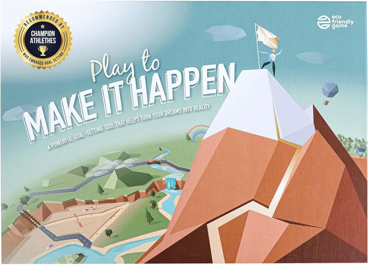 Play to Make it Happen – Achieve Goals Board Game - Life Changing Self-Help Gift for Men, Women, Teens - Planner for Life, Health, Gratitude - Cards for Personal Growth & Well-being.