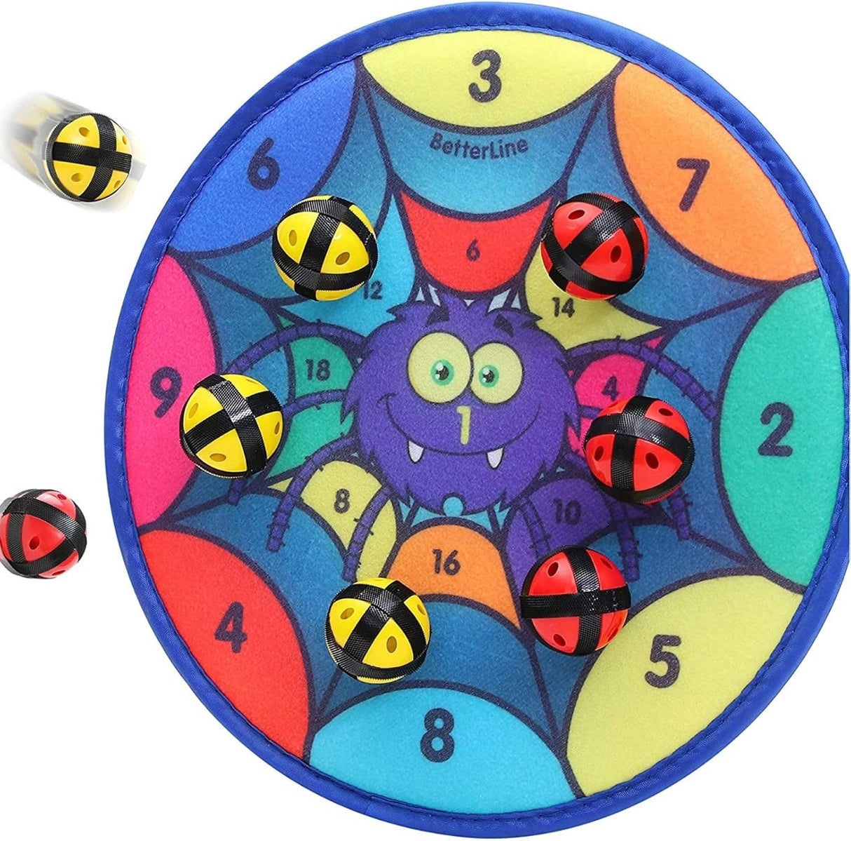 Fabric Dart Board Game with Balls Using Hook and Loop System | Classic Toy and Safe for Kids (Large) | Learn How to Play Dart Safely.