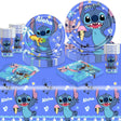 DreamJing Stitch Birthday Party Decorations Tableware Set, Lilo Stitch Party Supplies Paper Plates Cups and Napkins for Kids Birthday Kit 20 Guests E.