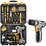 Tool Kit: DEKO Drill Set with Cordless Drill, Tool Kit Set Box, DIY Hand Tools for Men and Home, with 8V Electric Drills,126 Piece