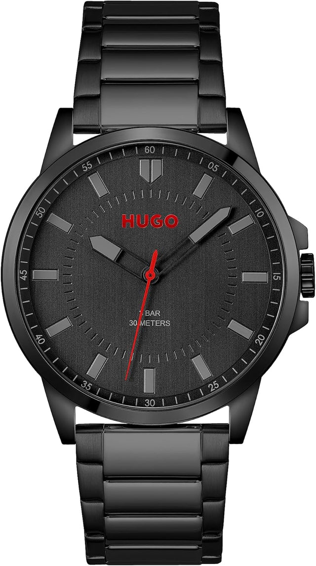 HUGO Analogue Quartz Watch for Men with Black Stainless Steel Bracelet - 1530187.