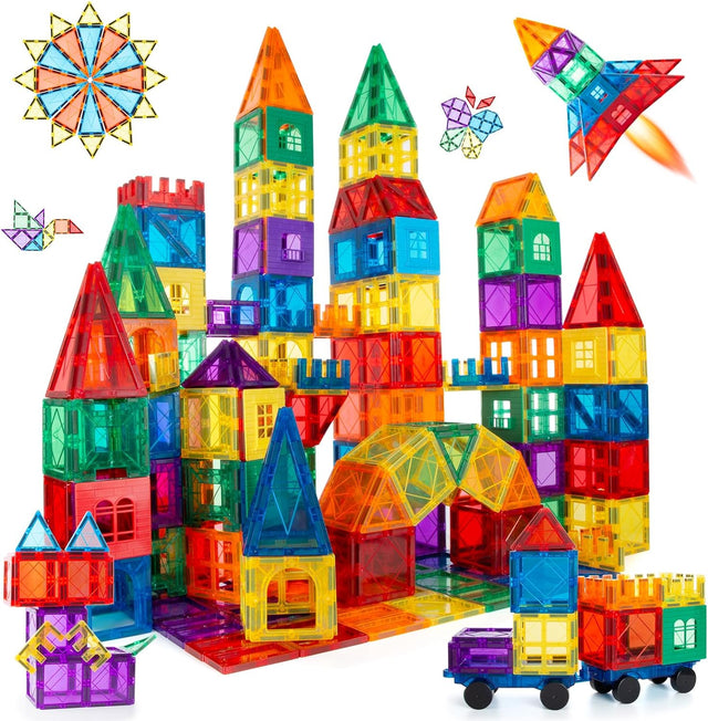 ChildreN HUB 100pcs Magnetic Building Set - Construction Kit Educational STEM Toys For Your Kids (Stronger Magnets).