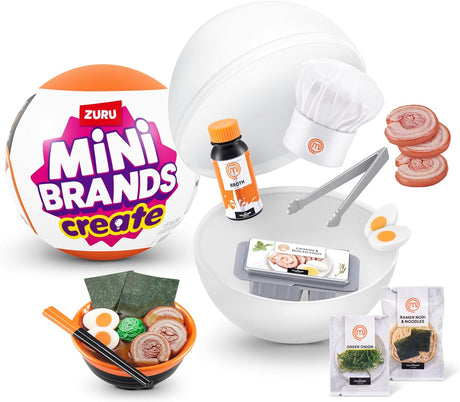 Mini Brands Create MasterChef Capsule by ZURU Real Miniature MasterChef Creations Collectible Toy, Food Items and Accessories to Create a MasterChef Dish for Kids, Teens, Adults (Single Capsule).