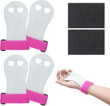 2 Pairs Gymnastics Hand Grips Wristbands Sets, Sports Gymnastics Grips, Gymnastics Grips Wristbands with 2 Pieces of Sandpaper, Gymnastics Gloves for Girls Kids Youth.