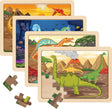 SYNARRY Wooden Dinosaur Jigsaw Puzzles for Kids Ages 3 4 5 6, 4 Packs 24 Piece Dino Puzzles, Preschool Educational Boards Games Gifts for Children, Dinosaur Toys for 3 4 5 6 Year Old Boys Girls.