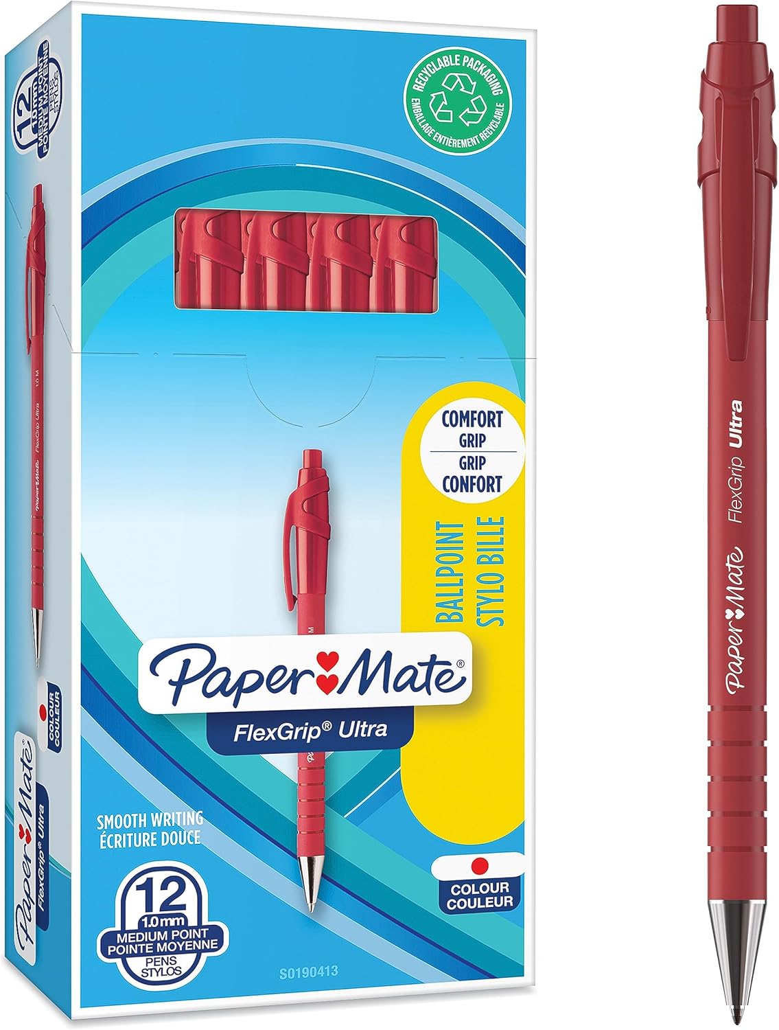 Paper Mate Flexgrip Ultra Retractable Ballpoint Pens | Medium Point (1.0mm) | Black Ink | 36 Count