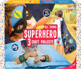 jackinthebox Superhero DIY Costume Art and Craft Kit, Make a Cape, Mask and Cuffs, Best Gift for Boys Ages 5 6 7 8 Years, 3 Craft Projects in 1 Box.