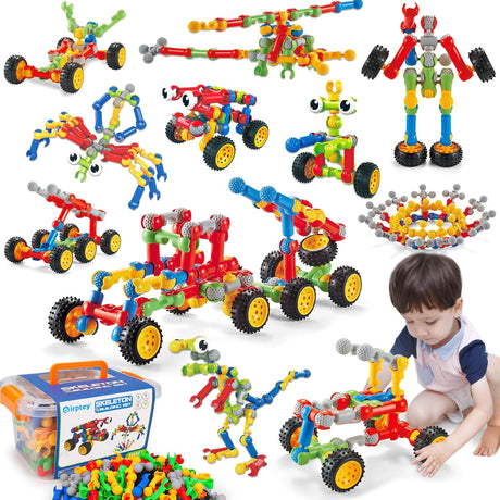 Kids STEM Building Toys for 4-8 6-8 Year Old Boy Girl Birthday Gift, Preschool Educational Building Blocks STEM Kit Activities Ages 3 4 5 6 Boys Girls, Engineering Construction Creative Kids Games.