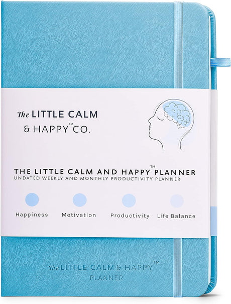 The Little Calm and Happy Planner – Weekly and Monthly Undated Productivity Planner Habit Tracker, Journal Notebook for Happiness, Motivation, Productivity and Life Balance – A5 (Hot Pink).