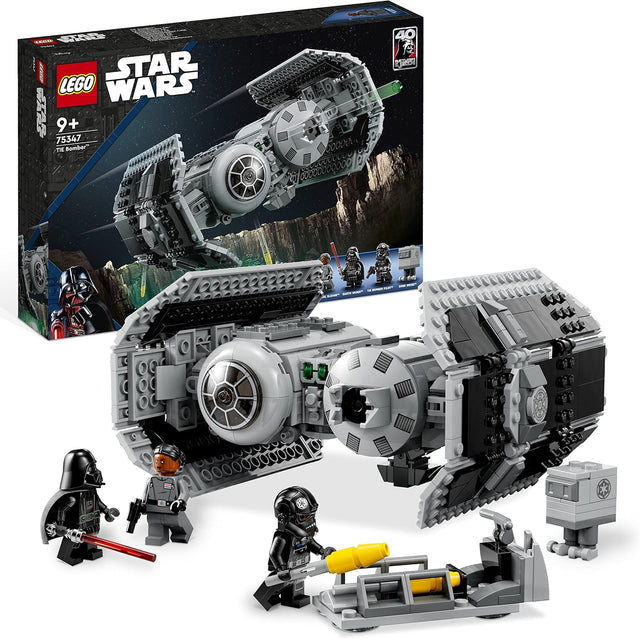 LEGO Star Wars TIE Bomber Model, Building Toy for 9 Plus Year Old Boys & Girls, Starfighter with Gonk Droid Figure & Darth Vader Minifgure with a Lightsaber, Collectable Gift Idea 75347.