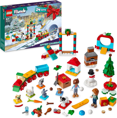 LEGO 41758 Friends Advent Calendar 2023 with 24 Surprise Gifts Including 8 Pet Figures, 2 Mini-Dolls and Festive Toys, Christmas Countdown Gift for Girls, Boys, Kids.