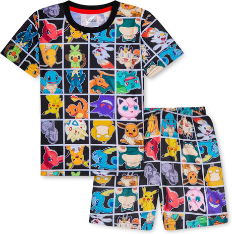 Pokemon Boys Short Pyjamas Set, Breathable Lounge Wear - Gifts for Boys.